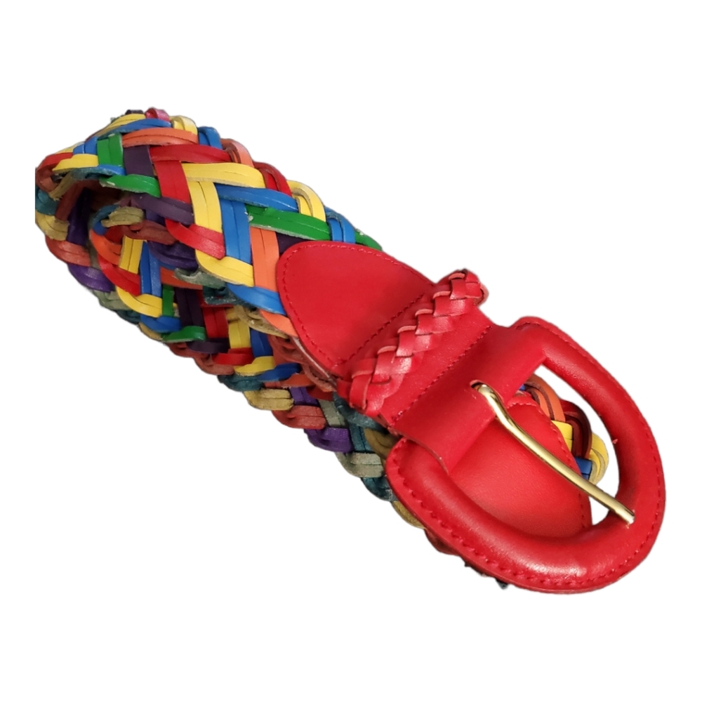 Vintage Woven Rainbow Belt Size S